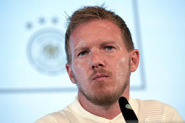 06 September 2024, North Rhine-Westphalia, Duesseldorf: Germany national coach Julian Nagelsmann speaks during a press conference ahead of the UEFA Nations League soccer matches against Hungary and the Netherlands. Photo: Federico Gambarini/dpa - WICHTIGER HINWEIS: Gemäß den Vorgaben der DFL Deutsche Fußball Liga bzw. des DFB Deutscher Fußball-Bund ist es untersagt, in dem Stadion und/oder vom Spiel angefertigte Fotoaufnahmen in Form von Sequenzbildern und/oder videoähnlichen Fotostrecken zu verwerten bzw. verwerten zu lassen.