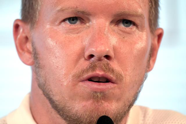 06 September 2024, North Rhine-Westphalia, Duesseldorf: Germany national coach Julian Nagelsmann speaks during a press conference ahead of the UEFA Nations League soccer matches against Hungary and the Netherlands. Photo: Federico Gambarini/dpa - WICHTIGER HINWEIS: Gemäß den Vorgaben der DFL Deutsche Fußball Liga bzw. des DFB Deutscher Fußball-Bund ist es untersagt, in dem Stadion und/oder vom Spiel angefertigte Fotoaufnahmen in Form von Sequenzbildern und/oder videoähnlichen Fotostrecken zu verwerten bzw. verwerten zu lassen.