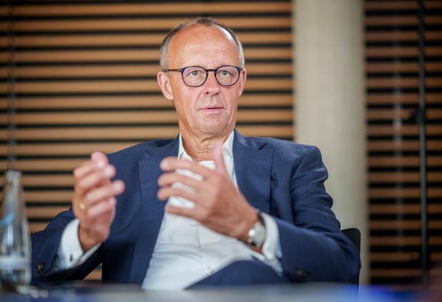 FILED - 03 September 2024, Berlin: Chairman of the Christian Democratic Union (CDU) Friedrich Merz speaks during an interview with Deutsche Presse-Agentur (dpa). Photo: Michael Kappeler/dpa