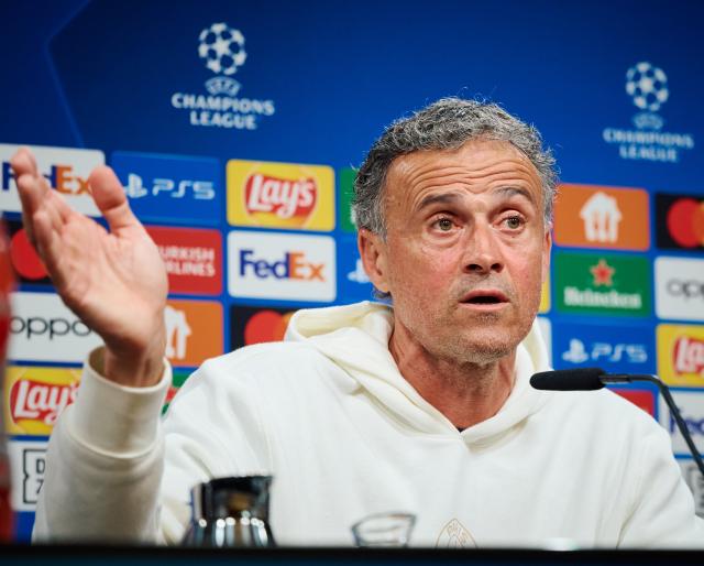 FILED - 30 April 2024, North Rhine-Westphalia, Dortmund: Paris Saint-Germain coach Luis Enrique attends a press conference ahead of Wednesday's UEFA Champions League semi-final match against Borussia Dortmund. Photo: Bernd Thissen/dpa