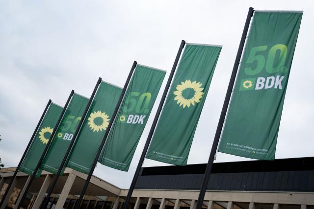 14 November 2024, Hesse, Wiesbaden: A general view of the Rhein-Main-Congress-Centrum before the start of the 50th Ordinary Federal Delegates' Conference of Alliance 90/The Greens. Photo: Boris Roessler/dpa