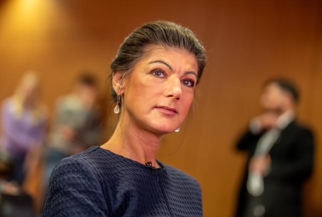 18 December 2024, Berlin: Sahra Wagenknecht, Federal Chairwoman of the Sahra Wagenknecht Alliance (BSW), follows the presentation of the campaign for the 2025 Bundestag elections. Photo: Michael Kappeler/dpa