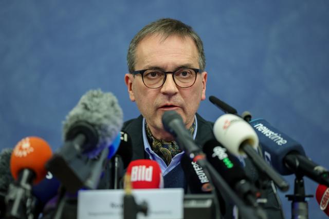 21 December 2024, Saxony-Anhalt, Magdeburg: Horst Walter Nopens, Senior Public Prosecutor at the Magdeburg Public Prosecutor's Office, speaks during a press conference, the day after a driver rammed into a group of people at the Magdeburg Chirstmas market. Photo: Jan Woitas/dpa