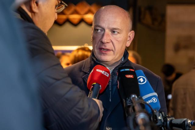 21 December 2024, Berlin: Kai Wegner , Governing Mayor of Berlin speaks to the press ahead of the prayer service for the victims of the attack on the Christmas market visitors in Magdeburg in the Kaiser Wilhelm Memorial Church. Photo: Andreas Gora/dpa