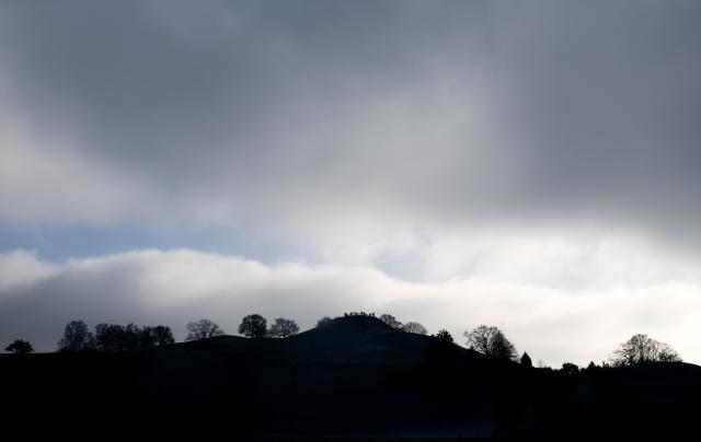 26 December 2024, Bavaria, Munich: General view of the Olympiaberg in frosty temperatures on Boxing Day. Photo: Sven Hoppe/dpa