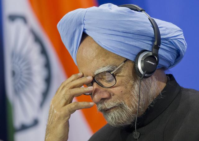 FILED - 11 April 2013, Berlin: Former Indian Prime Minister Manmohan Singh attends a press conference at the Chancellery in Berlin. Photo: Ole Spata/dpa