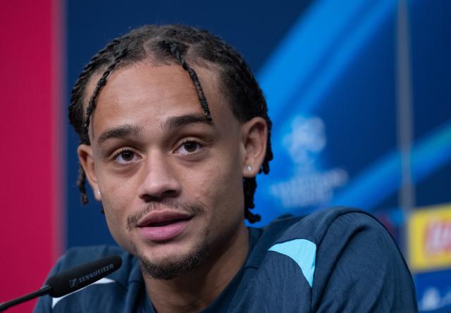 FILED - 22 October 2024, Saxony, Leipzig: Leipzig's Xavi Simons attends a press conference ahead of Wednesday's UEFA Champions League soccer match against Liverpool. Photo: Hendrik Schmidt/dpa