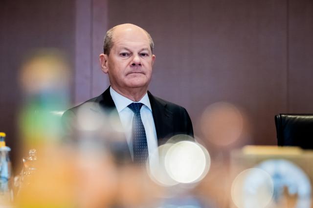 15 January 2025, Berlin: German Chancellor Olaf Scholz  attends the Cabinet meeting in Berlin. Photo: Christoph Soeder/dpa