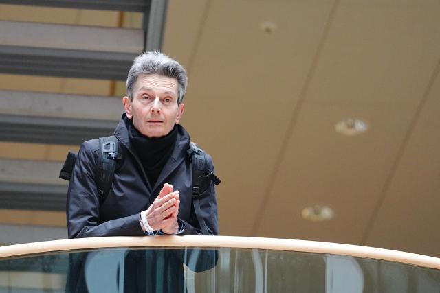 23 February 2025, Berlin: Chairman of the Social Democratic Party (SPD) parliamentary group in the German Bundestag, Rolf Muetzenich, arrives at the Willy Brandt House for the SPD election party on the German Federal election day. Photo: Kay Nietfeld/dpa