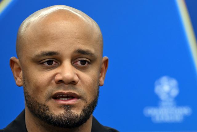 10 March 2025, North Rhine-Westphalia, Leverkusen: Bayern Munich's Vincent Kompany speaks during the team's press conference ahead of Tuesday's UEFA Champions League soccer match against Bayer Leverkusen at the BayArena. Photo: Federico Gambarini/dpa