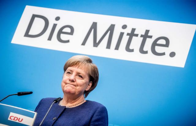 FILED - 05 November 2018, Berlin: Then German Chancellor Angela Merkel of the Christian Democratic Union (CDU) speaks at a press conference at the CDU headquarters. Photo: Michael Kappeler/dpa