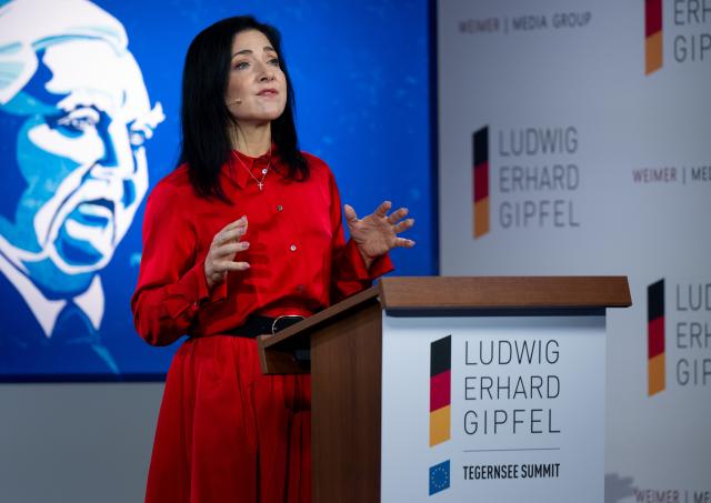 09 May 2025, Bavaria, Gmund Am Tegernsee: Katherina Reiche, German Minister for Economic Affairs and Energy, takes part in the Ludwig Erhard Summit, attended by representatives from business, politics, science and the media. Photo: Sven Hoppe/dpa
