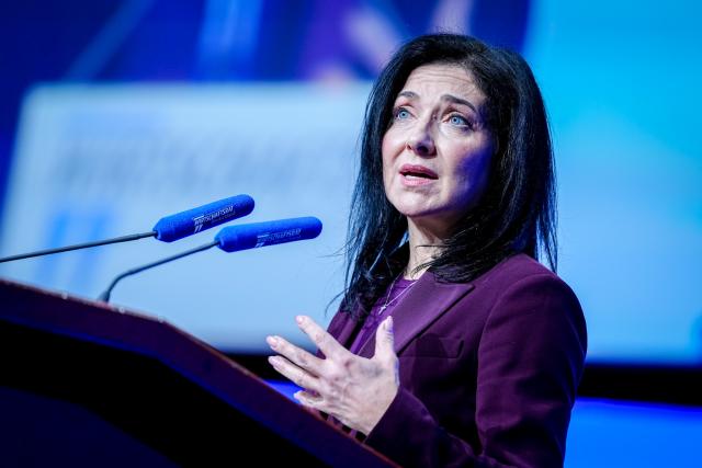 12 May 2025, Berlin: German Minister for Economic Affairs and Energy Katherina Reiche speaks at the Economic Day of the Christian Democratic Union (CDU) Economic Council. Photo: Kay Nietfeld/dpa