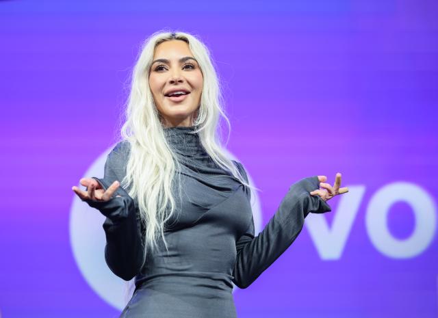 FILED - 07 May 2024, Hamburg: US superstar Kim Kardashian speaks at the OMR digital and marketing trade fair. Photo: Christian Charisius/dpa