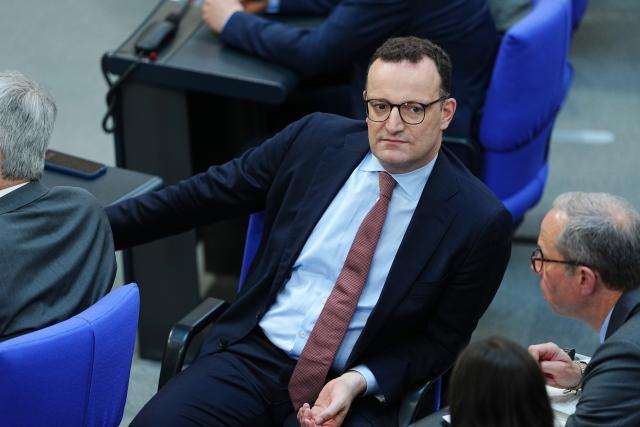 14 May 2025, Berlin: Jens Spahn, leader of the Christian Democratic Union of Germany parliamentary group, attends the plenary of the German Bundestag during the government questioning. Photo: Michael Kappeler/dpa