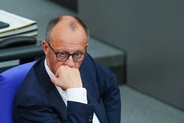 14 May 2025, Berlin: German Chancellor Friedrich Merz sits in the plenary session of the Bundestag after his government statement. Photo: Kay Nietfeld/dpa
