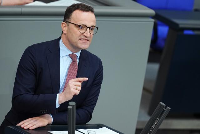 14 May 2025, Berlin: Jens Spahn, leader of the Christian Democratic Union (CDU) parliamentary group, speaks in the plenary session of the Bundestag after the Chancellor's government statement. Photo: Kay Nietfeld/dpa