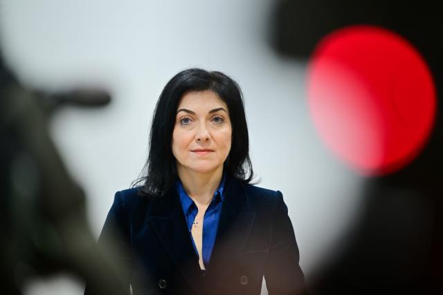 19 May 2025, Berlin: Katherina Reiche, German Minister for Economic Affairs and Energy, speaks during a joint press statement with EU Competition Commissioner Teresa Ribera. Photo: Sebastian Christoph Gollnow/dpa