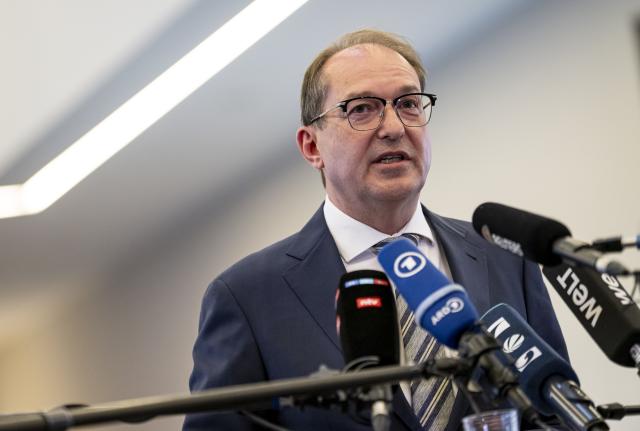 02 June 2025, Berlin: Alexander Dobrindt, German Minister of the Interior, makes a press statement in Berlin. Photo: Fabian Sommer/dpa