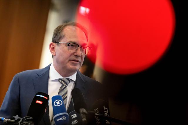 02 June 2025, Berlin: Alexander Dobrindt, German Minister of the Interior, makes a press statement in Berlin. Photo: Fabian Sommer/dpa