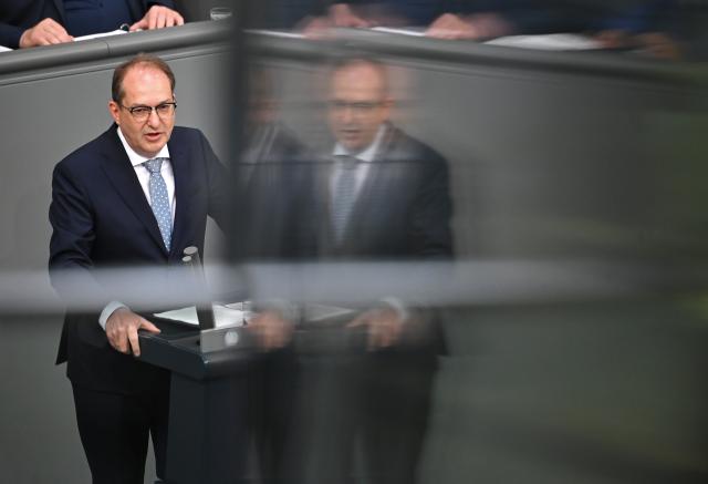 06 June 2025, Berlin: Alexander Dobrindt, German Minister of the Interior, speaks to MPs in the plenary chamber of the Bundestag. Photo: Katharina Kausche/dpa
