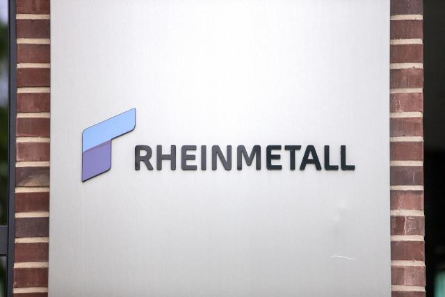 FILED - 12 July 2024, North Rhine-Westphalia, Duesseldorf: The Rheinmetall AG logo can be seen in front of the headquarters. Photo: Thomas Banneyer/dpa