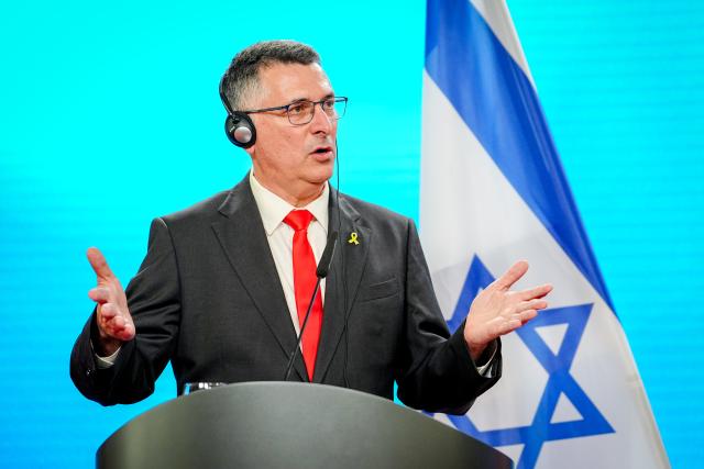 FILED - 05 June 2025, Berlin: Israeli Foreign Minister Gideon Saar speaks during a joint press conference with his German counterpart Johann Wadephul (not pictured) after their meeting. Photo: Kay Nietfeld/dpa