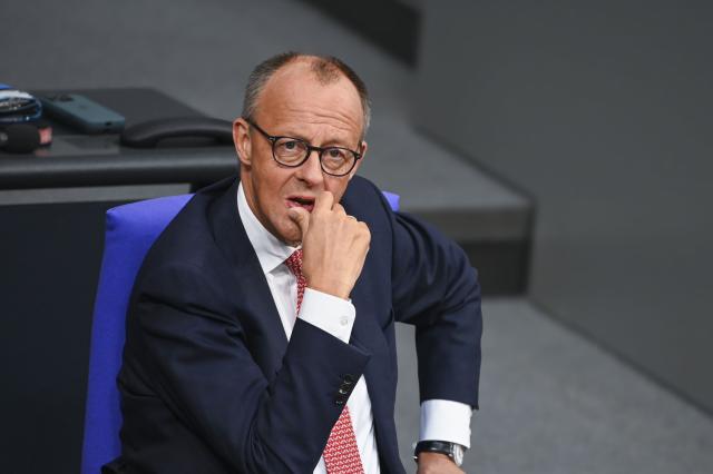 09 July 2025, Berlin: German Chancellor Friedrich Merz sits in the Bundestag plenary before the general debate on the budget. The general debate is the highlight of the budget week in the Bundestag. Photo: Katharina Kausche/dpa