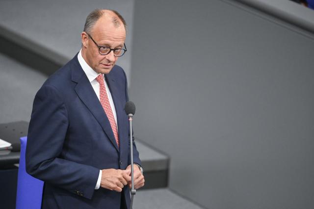 09 July 2025, Berlin: German Chancellor Friedrich Merz speaks during the plenary session of the German Bundestag. Photo: Katharina Kausche/dpa