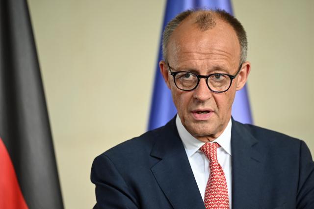 09 July 2025, Berlin: German Chancellor Friedrich Merz speaks during a press conference with NATO Secretary General Mark Rutte after their meeting at the Chancellery. Photo: Niklas Treppner/dpa