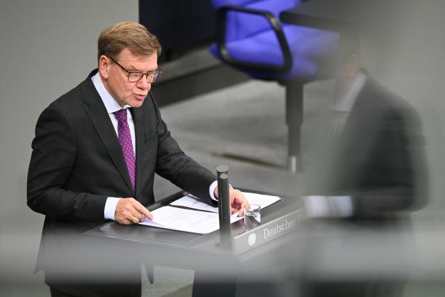 15 October 2025, Berlin: German Foreign Minister Johann Wadephul speaks in the 33rd plenary session of the 21st legislative period in the German Bundestag. Photo: Niklas Graeber/dpa