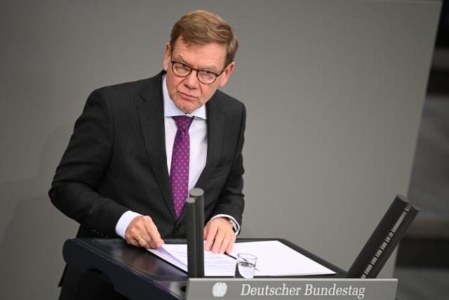 15 October 2025, Berlin: German Foreign Minister Johann Wadephul speaks in the 33rd plenary session of the 21st legislative period in the German Bundestag. Photo: Niklas Graeber/dpa
