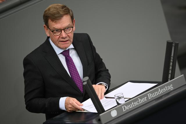 15 October 2025, Berlin: German Foreign Minister Johann Wadephul speaks in the 33rd plenary session of the 21st legislative period in the German Bundestag. Photo: Niklas Graeber/dpa