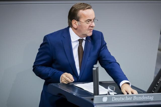 16 October 2025, Berlin: Boris Pistorius, German Minister of Defense speaks during the plenary session at the German Bundestag in Berlin. Photo: Christoph Soeder/dpa