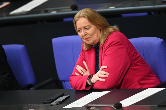 17 October 2025, Berlin: Baerbel Bas, German Minister of Labor and Social Affairs, sits during the debate in the Bundestag. Among other things, the Bundestag discusses the modernization agenda for the state and administration, the report of the Commissioner for Eastern Germany and the BAfoeG reform. Photo: Niklas Graeber/dpa