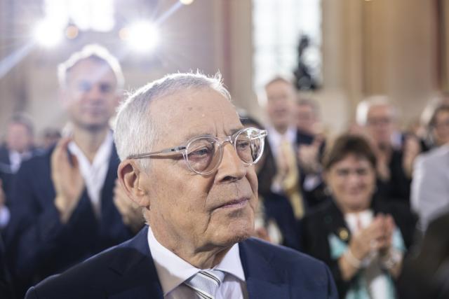19 October 2025, Hesse, Frankfurt/Main: Historian and publicist Karl Schloegel attends an event at St. Paul's Church. The award, presented annually since 1950, is traditionally given at the close of the book fair. Photo: Hannes P. Albert/dpa pool/dpa