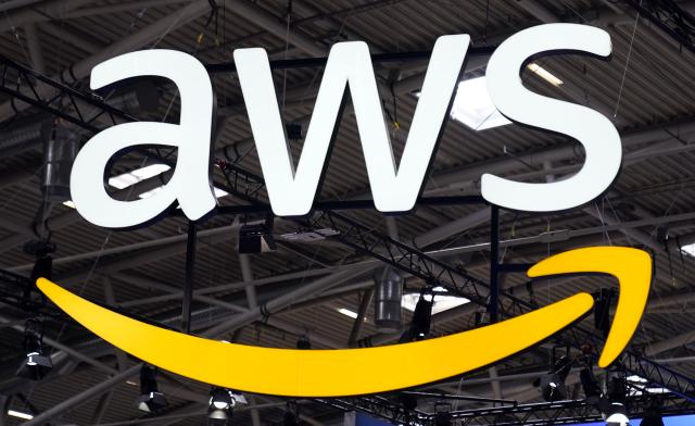 FILED - 04 September 2023, Bavaria, Munich: AWS company logo, taken on press day at the IAA motor show at Messe München. Disruption affecting Amazon Web Services has led to a spike in reported outages across a wide range of internet services including for Zoom and Snapchat. Photo: Uwe Lein/dpa