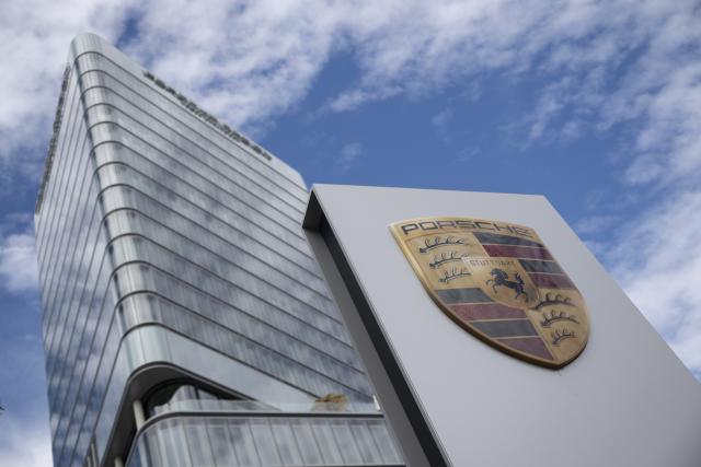 FILED - 03 September 2025, Baden-Wuerttemberg, Stuttgart: The Porsche logo can be seen in front of the Porsche Design Tower. Photo: Marijan Murat/dpa