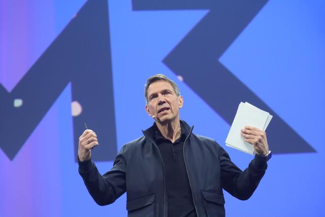 FILED - 07 May 2025, Hamburg: Rene Obermann, Chairman of the Supervisory Board of Airbus SE and Chairman of Warburg Pincus in Europe, speaks during the OMR digital trade fair in Hamburg. Photo: Marcus Brandt/dpa