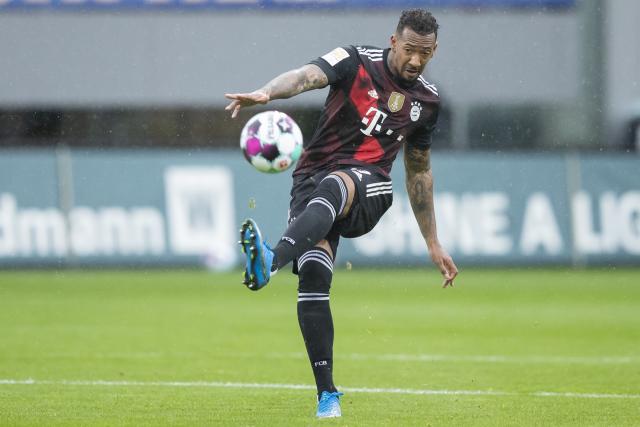FILED - 15 May 2021, Baden-Wuerttemberg, Freiburg im Breisgau: Then Munich's Jerome Boateng in action during the German Bundesliga soccer match between SC Freiburg and Bayern Munich at the Black Forest Stadium. Photo: Tom Weller/dpa