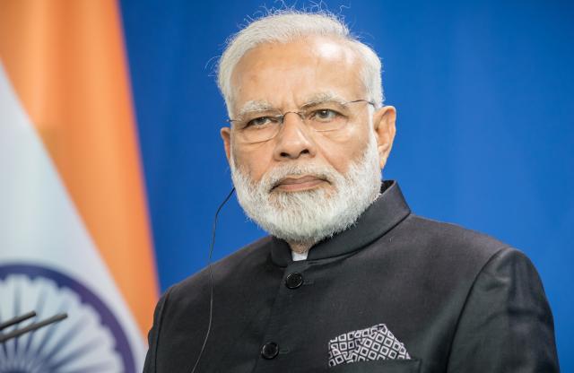 FILED - 30 May 2017, Berlin: Indian Prime Minister Narendra Modi attends a press conference in Berlin. Photo: Michael Kappeler/dpa