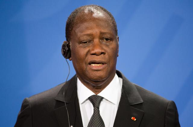 FILED - 16 January 2013, Berlin: Ivory Coast President Alassane Ouattara gives a press conference in Berlin. Photo: picture alliance / dpa