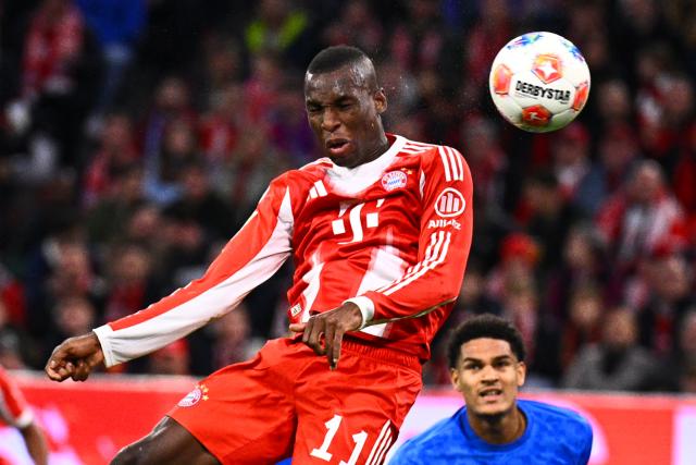 01 November 2025, Bavaria, Munich: Bayern Munich's Nicolas Jackson scores his side's second goal during the German Bundesliga soccer match between FC Bayern Munich and Bayer Leverkusen at Allianz Arena. Photo: Tom Weller/dpa - IMPORTANT NOTICE: DFL and DFB regulations prohibit any use of photographs as image sequences and/or quasi-video.