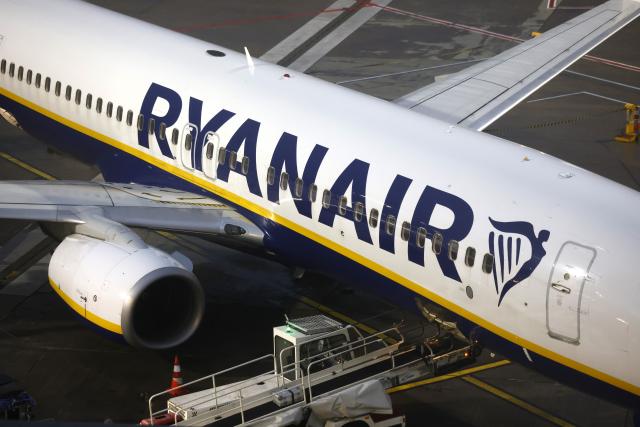 FILED - 30 January 2023, Cologne: A Ryanair passenger plane is parked at Cologne/Bonn Airport. Photo: Thomas Banneyer/dpa