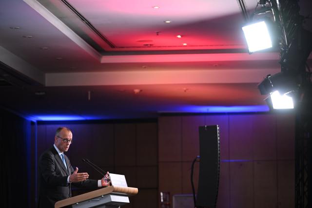 05 November 2025, Berlin: German Chancellor Friedrich Merz speaks at the German Construction Industry Day of the Central Association of the German Construction Industry, under the motto "New start in construction: Where do we stand?". Photo: Britta Pedersen/dpa