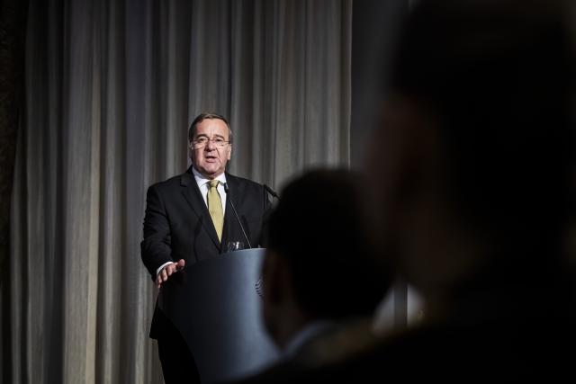 07 November 2025, Berlin: Boris Pistorius, German Minister of Defense, speaks during the German Armed Forces conference in Berlin. Photo: Christoph Soeder/dpa
