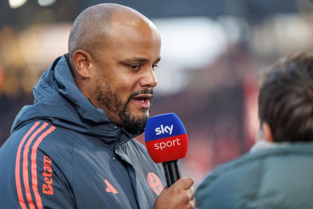 08 November 2025, Berlin: Bayern Munich head of coach Vincent Kompany speaks in a pre-match interview ahead of the German Bundesliga soccer match between 1. FC Union Berlin and FC Bayern Munich at Stadion An der Alten Foersterei. Photo: Andreas Gora/dpa