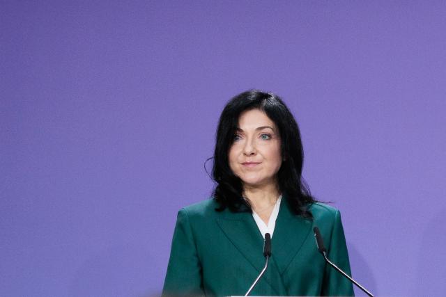 10 November 2025, Berlin: German Minister for Economic Affairs and Energy Katherina Reiche gives a keynote speech to participants at the economic policy symposium "Social market economy in times of upheaval - freedom, growth and resilience". Photo: Carsten Koall/dpa