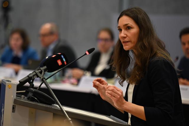11 November 2025, Lower Saxony, Hanover: Former German Minister for Family Affairs Anne Spiegel speaks during the regional assembly in Hanover. The Regional Assembly of Hanover is electing the new members of the Social Department. Photo: Shireen Broszies/dpa