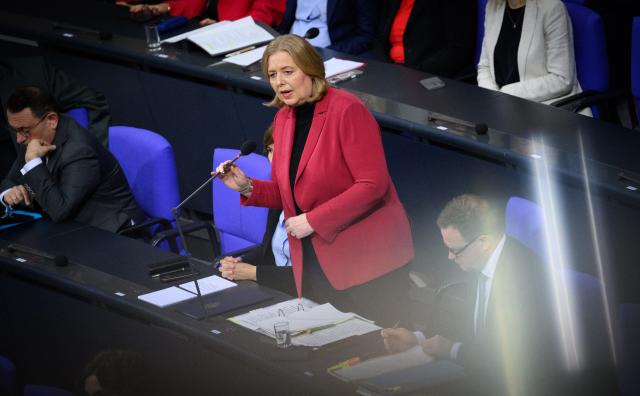 12 November 2025, Berlin: German Minister of Labor and Social Affairs Baerbel Bas speaks during the government questioning in the 39th plenary session of the 21st legislative period in the German Bundestag. Photo: Bernd von Jutrczenka/dpa